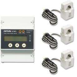 Breckner Germany Kit releu putere DFUN DFPM93 smart meter, trifazic 3x220-380V, 6400imp/Kwh cu siguranta digitala, transformator Split Core 600V, 300A/5A, 50-60Hz (DISHN75)