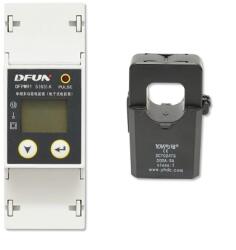 Breckner Germany Kit releu putere DFUN DFPM91 smart meter monofazic 220V/50Hz, 63A cu siguranta digitala 200A/5A, 24 mm (DISHN92)