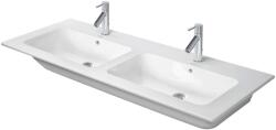 Duravit ME by Starck - Dupla mosdókagyló 130x49 cm, túlfolyóval, 2 csapfurattal, DuraShield, fehér 233613AA00 (233613AA00)