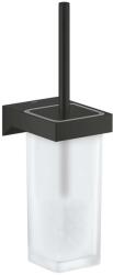 GROHE Selection Cube - Falra szerelhető WC-kefe tartóval, tejüveg/matt fekete 408572430 (408572430)