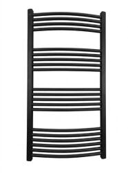 WENTOREX Arcos Central 600/1200 vízteres, ívelt törölközőszárító radiátor (matt fekete - 600 mm) (386561AR60012B) - kontaktor