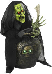 HOMCOM Animált Halloween asztali boszorkány nevető hanggal, ragyogó szemekkel (84J-298V00MX)