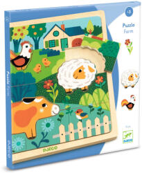 DJECO Boldog farm - Fa puzzle 15 db - Puzzlo farm - DJ01825