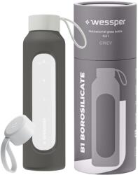Wessper Sticla de apa Wessper B1, 500ml, borosilikat, gri, cu scala de hidratare (65127611)