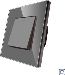Luxion Intrerupator Simplu Mecanic cu Reset / Revenire LUXION cu Rama din Sticla, Gri (LX-MP008NGF-GY)
