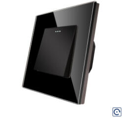 Luxion Intrerupator Simplu Mecanic cu Reset / Revenire LUXION cu Rama din Sticla Negru (LX-MP008NGF-B)