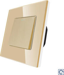 Luxion Intrerupator Simplu Mecanic cu Reset / Revenire LUXION cu Rama din Sticla, Auriu (LX-MP008NGF-G)