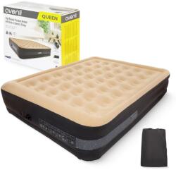 4FIZJO AVENLI Saltea de camping Queen, cu pompă electrică încorporată 203x157x47cm - Negru, Maro (P-6920388670371)