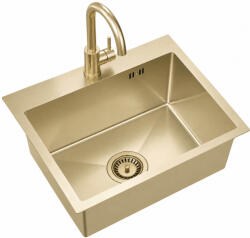 Ruvetti Look chiuvetă din oțel cu baterie 50x45 cm auriu LP_LOOK50-5200-PVDCH-F (LPLOOK505200PVDCHF) Chiuveta