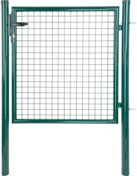 Strend Pro Garden Egyszárnyú kerti kapu, Strend Pro Garden Metaltec Eco 2, szélesség: 100 cm, magasság: 180 cm, zöld, szemméret: 5 x 5 cm huzalvastagság: 4, 0 mm, oszlopátmérő: 60 mm, kör alakú keret, PVC-bevonatú (TC4