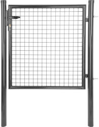 Strend Pro Garden Egyszárnyú kerti kapu, Strend Pro Garden Metaltec Eco 2, szélesség: 100 cm, magasság: 150 cm, antracit, szemméret: 5 x 5 cm huzalvastagság: 4, 0 mm, oszlopátmérő: 60 mm, kör alakú keret, PVC-bevonatú 