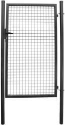 Strend Pro Garden Egyszárnyú kerti kapu, Strend Pro Garden Metaltec Eco, szélesség: 100 cm, magasság: 150 cm, antracit, szemméret: 5 x 5 cm, huzalvastagság: 4, 0 mm, oszlopátmérő: 60 mm, négyzetes keret, PVC-bevonatú (