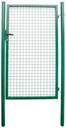 Strend Pro Garden Egyszárnyú kerti kapu, Strend Pro Garden Metaltec Eco, szélesség: 100 cm, magasság: 200 cm, zöld, szemméret: 5 x 5 cm, huzalvastagság: 4, 0 mm, oszlopátmérő: 60 mm, négyzetes keret, PVC-bevonatú (TC43