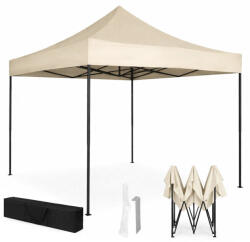 MultiGarden Kerti pavilon, MultiGarden PAW-FG-3X3-3, bézs, 3 x 3 m, fém vázzal, UV-álló és esőálló PE ponyva, 3, 13 m állítható magassággal, hordtáskával (TF5181)