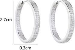 DRESCHER Jewellery Ezüst karika fülbevaló fehér cirkónia kövekkel