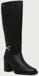 Tommy Hilfiger cizme cu toc pentru femei din piele TH STUD HEEL RIDING KNEE BOOT 9BY2-OBDZIK_99X