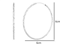 DRESCHER Jewellery 6 cm gyémánt gravírozott karika fülbevalók