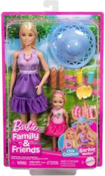 Mattel Set de joaca cu papusa, Barbie si Chelsea la picnic, JBF43 Papusa Barbie