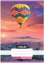 Nebulo Nebulo: Tűzött 4. osztályos hőlégballon a levendulák felett mintás vonalas füzet 21-32 A/5 (VO4-1-CM-A5-12345922)
