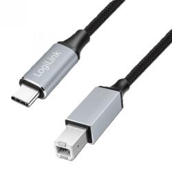 LogiLink Cablu USB 2.0 type C la USB-B T-T 2m Negru, Logilink CU0515 (CU0515)