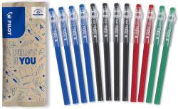 Pilot FriXion Ball Stick Törölhető Zselés Toll 12 db Készlet - 4 Kék, 4 Fekete, 2 Piros, 2 Zöld - Közepes Hegy - Iskolai Tolltartóba