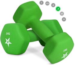 Yes4All Neoprén Kézisúlyzó Pár 3 kg - Zöld, Erősítő Edzés, Otthoni Edzőterem, Fitness, Jóga, Pilates