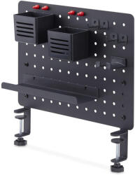  Clamp-on Pegboard Organizer With Accessories Steel Black (1612b-desk-pegboard)