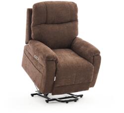  Felállást segítő relax elektromos fekvőfotel, barna zsenilia szövet (JN-L8016A51)
