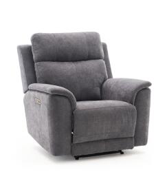  Elektromos relax fekvőfotel, szürke zsenilia szövet (JN-D8013A51)