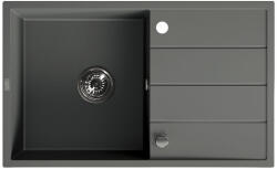 Laveo SPW_V11T - LAVEO WOLIN egymedence+csepptálcás mosogató 780X480 dugókiemelős helytakarékos szifon, vulkán (SPW_V11T)