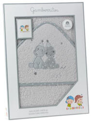 Gamberritos fürdőlepedő - kapucnis 100x100cm dínók szürke 10685 - babamarket