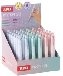APLI Zseléstoll Mini APLI Pocket Gel 0, 5 mm, vegyes pasztell színek, nyomógombos (20494)