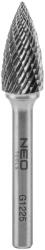 NEO TOOLS Keményfém marófej, turbómaró, G, csúcsíves, hegyes, 12x25mm, szár méret 6x45mm (55-375) - storeplace