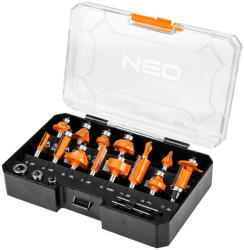 NEO TOOLS Felsőmaró készlet, 8mm-es szárral, 15db-os (56-241)