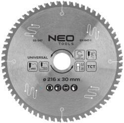 NEO TOOLS Körfűrészlap univerzális, keményfém fogakkal, 216x30mm, 60 fog (55-547) - storeplace