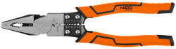 NEO TOOLS Kombinált fogó, multifunkciós, vezetékcsupaszító és krimpelő funkcióval, polírozott króm vanádium, 220mm (01-246) - storeplace