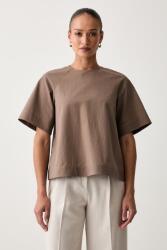 MM by Max Mara blúz női pamut RIDENTE - barna 36