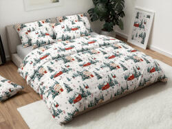  Lenjerie de pat din amestec de bumbac SNOWY HOUSES POLY albă Dimensiune lenjerie de pat: 70 x 90 cm | 140 x 220 cm Lenjerie de pat