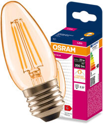 OSRAM LED izzó E27 B35 2.5W = 20W 200lm 2400K meleg fehér 300° Filament VALUE Osram (4099854569203)
