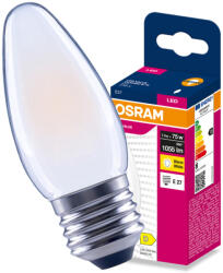 OSRAM LED izzó E27 gyertya B35 7.5W = 75W 1055lm 2700K meleg fehér 300° Filament VALUE Osram (4099854569968)