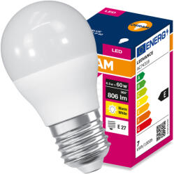 OSRAM LED izzó E27 gömb P45 6.5W = 60W 806lm 3000K meleg fehér 160° VALUE CLASSIC Osram (4099854546983)
