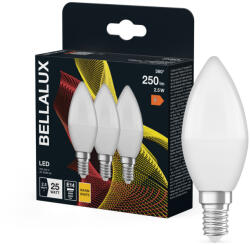 Bellalux 3x LED izzó E14 gyertya B37 2.5W = 25W 250lm 2700K meleg fehér 220° BELLALUX (BELLED4488)