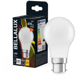 Bellalux LED izzó B22d gömb 4.9W = 40W 470lm 2700K meleg fehér 180° BELLALUX (BELLED4492)