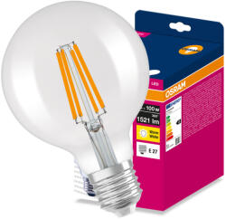 OSRAM LED izzó E27 gömb 11W = 100W 1521lm 2700K 300° Filament VALUE Osram (4099854570322)
