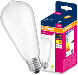OSRAM LED izzó E27 körte 3.4W = 40W 470lm 2700K meleg fehér 300° Filament VALUE Osram (4099854565694)