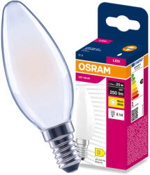 OSRAM LED izzó E14 gyertya B35 1.8W = 25W 250lm 2700K meleg fehér 300° Filament VALUE Osram (4099854567803)