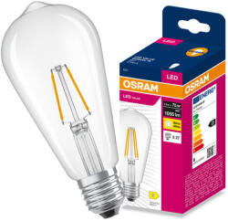 OSRAM LED izzó E27 7.5W = 75W 1055lm 2700K meleg fehér 300° Filament Edison VALUE Osram (4099854565847)