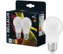 Bellalux 2x LED izzó E27 gömb 4.9W = 40W 470lm 2700K meleg fehér 180° BELLALUX (BELLED4486)