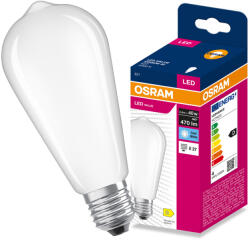 OSRAM LED izzó E27 körte 3.4W = 40W 470lm 4000K semleges fehér 300° Filament VALUE Osram (4099854565717)