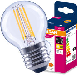 OSRAM LED izzó E27 gömb P45 1.1W = 10W 100lm 2700K 300° Filament VALUE Osram (4099854568497)
